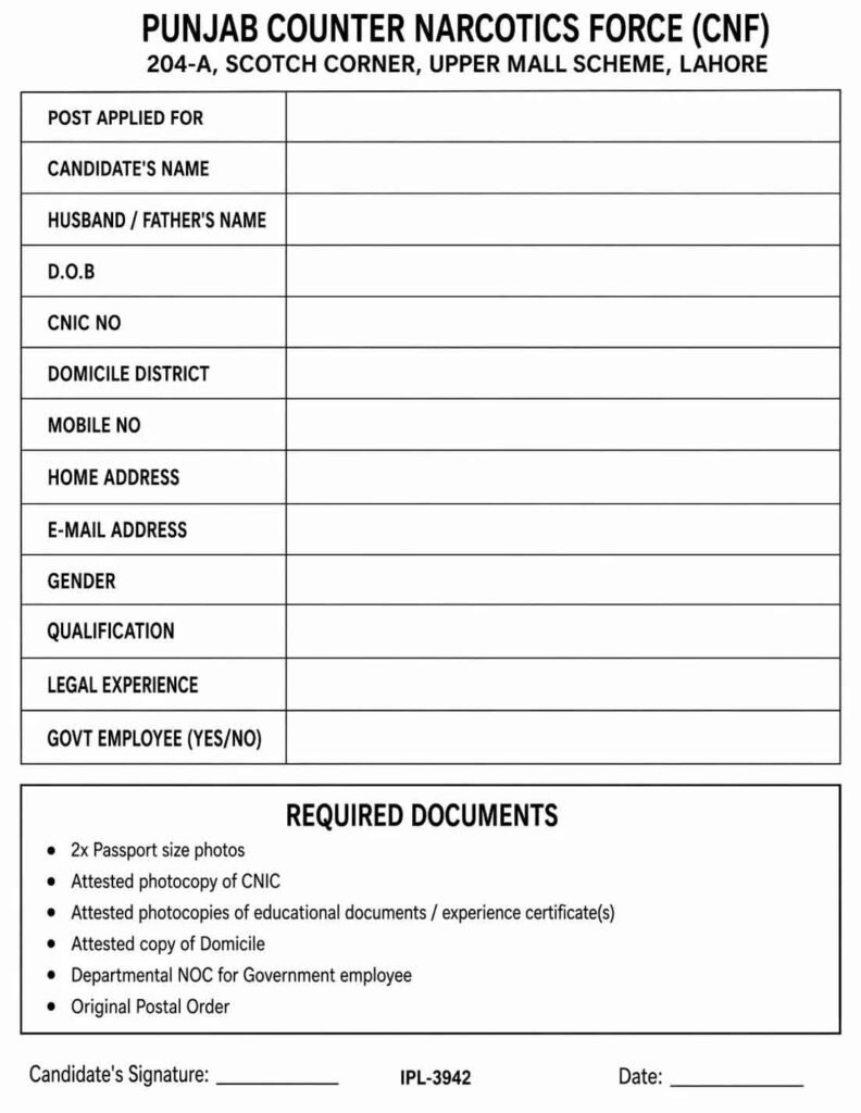 CNF Jobs Application Form 2026 Download PDF