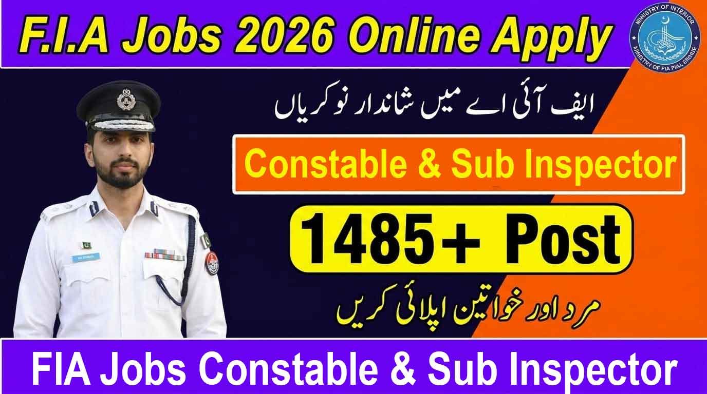FIA Jobs 2026 Constable & Sub Inspector