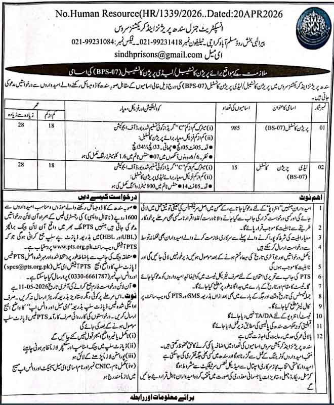 Sindh-Jail-Police-Jobs-Advertisement-2026