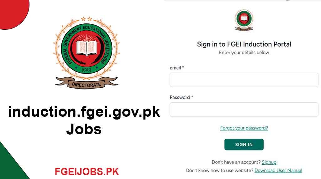 induction.fgei.gov.pk Jobs 2026