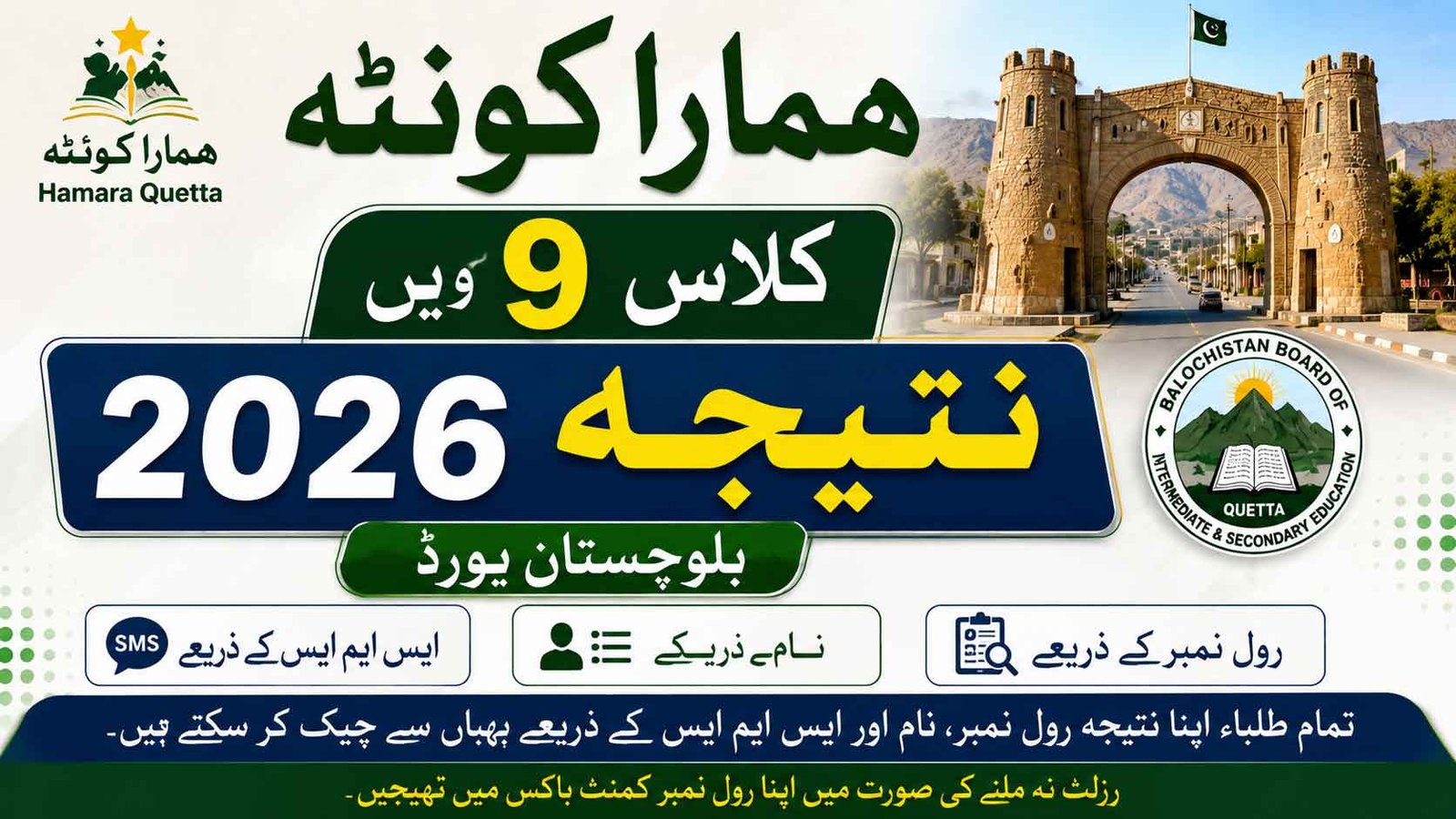 Hamara Quetta 9th Class Result 2026