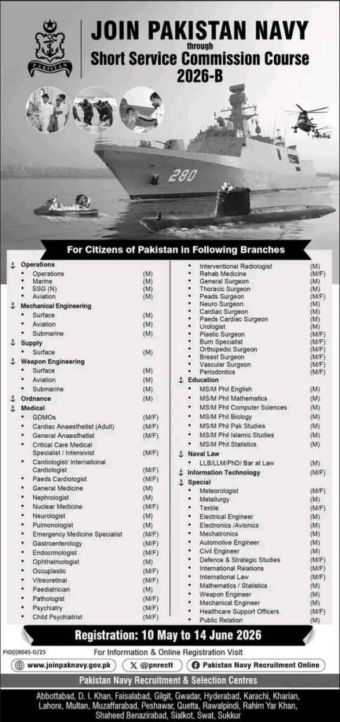 Pak Navy Sailor Jobs 2026 Technical Batch B 